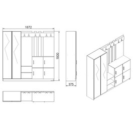 Hanah Home Perchero Dd9-Aa Pino Atlántico y Antracita